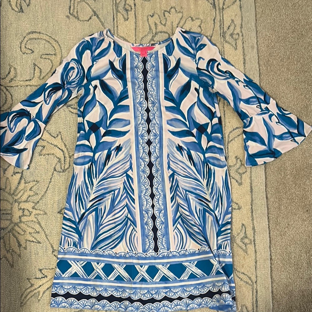 Lilly Pulitzer pink and blue casual dress